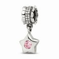 thumbnail image 1 of 925 Sterling Silver Reflections Pink CZ Star Dangle Bead; for Adults and Teens; for Women and Men, 1 of 4