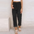 thumbnail image 2 of Pantalones de pana de color liso para mujer, pantalón informal, holgado, de cintura alta y pierna ancha, para otoño e invierno, 2 of 6