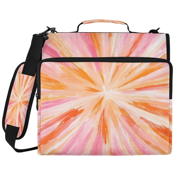 ALAZA Zipper Binder Orange Tie Dye Pattern 2 inch 3 Ring 500 Sheet Capacity Trapper Keeper File Folder Organizer Bag