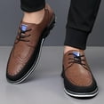 thumbnail image 6 of Men's Casual Oxford Business Fashion Leather Shoes Walking Comfortable Classic Adjustable Shoes Brown 12 US, 6 of 7