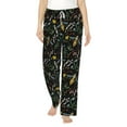thumbnail image 2 of Goofa Wasp and Florals Printed Soft Pajama Pants for Women, Wide Leg Comfy Casual Lounge Yoga Pants-X-Large, 2 of 9