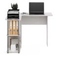 thumbnail image 5 of Furinno ABBOTT L-Shape Desk with Bookshelf in White Oak in Stainless Steel Tubes, 5 of 5