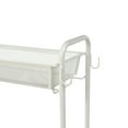 thumbnail image 4 of Mainstays 3-Tier Slim Rolling Bathroom Storage Cart with Hooks, White, 4 of 12
