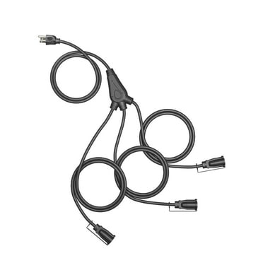 DEWENWILS 12ft (3 3 3 ) Outdoor Extension Cord 1 to 3 Spliter, 13A 125V 1625W 16/3C SJTW Extension Cord Outdoor, Heavy Duty Extension Cord for Holiday Decorations Halloween Christmas Lights