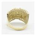 thumbnail image 3 of Diamond-Cut CZ Textured Last Supper Ring Unisex Adult 10K Yellow Gold, 7.72 Gr – Goldum NYC, 3 of 6