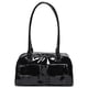 thumbnail image 1 of Bolso Hombro Brillante Faux Patente Damas para Mujeres () Negros, 1 of 9