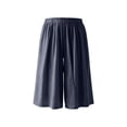thumbnail image 5 of Umfun Women Elastic Waist Wide Leg Culottes Casual Linen-Blend Trousers with Side Pockets Loose Fit for Summer and Everyday Wear, 5 of 9