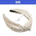 thumbnail image 4 of Vocoste Velvet Hair Headband Faux Pearl Knotted Headband for Women Girls Beige 6.69"x4.72"x1.38" Wide Headband, 4 of 7