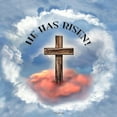 thumbnail image 2 of CafePress - He Has Risen Rugged Cross With Clouds Maternity T Shirt - Maternity Dark T-Shirt, 2 of 3