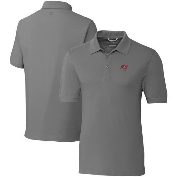 Men's Cutter & Buck Gray Tampa Bay Buccaneers Big & Tall Advantage Eco Pique DryTec Tri-Blend Polo