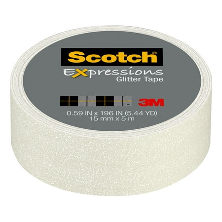 UPC: 0076308729363 | Scotch Expressions Glitter Tape White .59 x 196 1 Roll