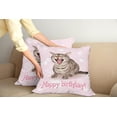 thumbnail image 2 of Ambesonne Cat Throw Pillow Cover 2 Pack, Funny Kitten Greeting Song, 16", Pale Pink Brown, 2 of 7