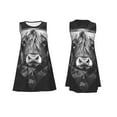 thumbnail image 7 of Wukai Geometric Bull Design Print Women's Sleeveless Dress, Loose Fit Casual Dress for Women, Comfortable Sleeveless Summer Dress, 7 of 7