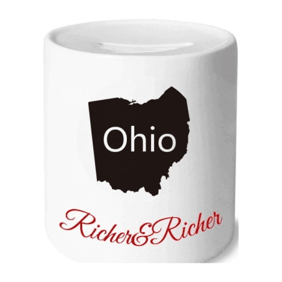 Ohio America USA Map Outline Rich and Rich Bank Saving Box Coin