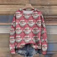thumbnail image 3 of Long Sleeve Pullover Sweaters For Women O Neck Casual Cute Printing Knit Oversized Sweater for Fall and Winter, Christmas Snowflake Print, Cozy and Festive, Christmas Sweaters for Women ,Light pink,L, 3 of 6