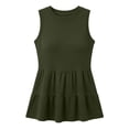 thumbnail image 5 of Hurxie Womens Summer Tank Tops Sleeveless Ribbed Knit Babydoll Peplum Tops Work Business Casual Shirts Blouses Army Green,3XL, 5 of 6