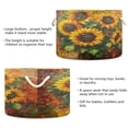 thumbnail image 3 of WOBOGO Sunflower Bouquet Toy Storage Basket 20×14in Canvas Laundry Hamper for Living Room Kids Room Bathroom Organizer, 3 of 6