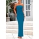 thumbnail image 2 of Vestido de cóctel PRETTYGARDEN Verano 2025 sin tirantes azul fruncido, 2 of 9
