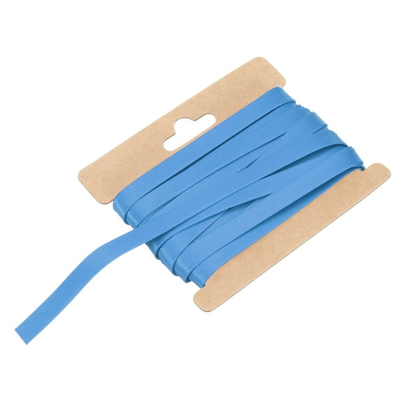 Uxcell Double Fold Bias Tape 1/3 Inch x 6 Yards Satin Pre-fold Tape Blue