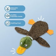Best Pet Supplies 2-in-1 Fun Skin Stuffless Dog Squeaky Toy Pig & Wild Duck, Medium