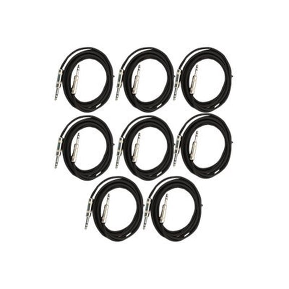 Seismic Audio SATRX-10 - Audio cable - stereo jack male to stereo jack male - 3 m - shielded - black (pack of 8)