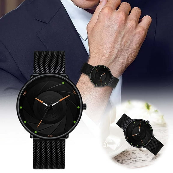 XZYYR Cool Series Men's Mesh Strap Quartz Watch Men's Casual Business Luminous Watch Wristwatch Womens Gd350 Womens Small Watch Retro Smart Watch Rose Slim Watch for Men Metal Watch Smart Watch Solar