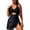 Black, variant on Women's Cutout Swimdress - Halter Wrap-Tie Slim-Fit Bathing Suit, Stylish Conservative Beach & Pool Swimwear,One-piece Swimsuits,S