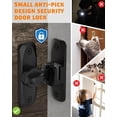 thumbnail image 2 of 90/180 Degree Barn Door Lock, Small Flip Gate Latches Hardware, Security Sliding Door Latch Lock fo Cabinets, Barn, Bathroom, Garden (Black-1Pc), 2 of 3