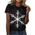 thumbnail image 3 of Craaazy Women's Shirts Christmas Printed Short Sleeved Round Neck Top Gifts, 3 of 5
