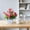 Pink-PK, variant on MMJ Artificial Flowers Small Potted Plant 7.1x4.7x3.1in Faux Foliage in Fence Planter for Desk Shelf