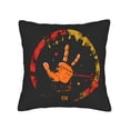 thumbnail image 4 of Set of 2 Decorative Throw Pillow Covers 18x18in - Vibrant Black with Orange Peace Sign & Circular Red Yellow Pattern Vintage Style, 4 of 8