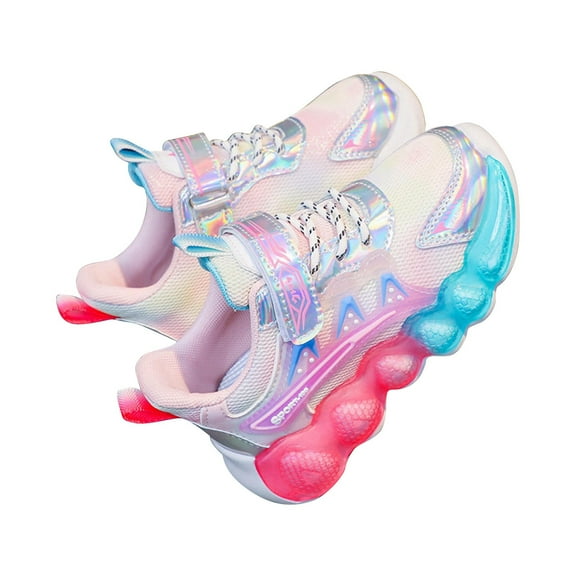 FINALGANG Summer Sneakers For Girl Letter Print Lace Up Mesh Trainers Hook And Loop Lightweight Shoes Skin Friendly Fabric For Kid