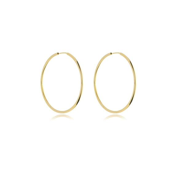 18K Gold Filled Large Thin Endless Hoop Earrings (J76)