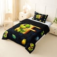 thumbnail image 2 of Erosebridal Kids Dinosaur Twin Comforter Sets for Boys Girls, Dino Letter F Bedding Set, Black Reversible 2 Pieces, 1 Comforter and 1 Pillowcase, 2 of 6