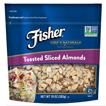 FISHER Chef's Naturals, Toasted Sliced Almonds, No Preservatives, Non-GMO, 10 (Best Way To Toast Pine Nuts)