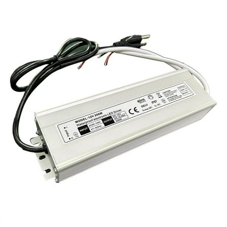 LED Driver 200W Waterproof IP67 Power Supply Transformer Adapter 90V-140V AC to 12V DC Low Voltage Output,US Plug