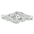 thumbnail image 2 of Dazzlingrock Collection 0.50 Carat (ctw) 10K Diamond Ladies Swirl Bridal Engagement Ring Set 1/2 CT, White Gold, Size 7.5, 2 of 8