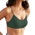 thumbnail image 3 of Jinhomg Women's Triangle Bralette Plunge Bra V Neck Wireless No Padded Soft Comfortable Everyday Sleep Bras Green XL, 3 of 7