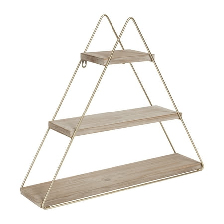 Kate And Laurel Tilde Small Three Tiered Triangle Floating Metal Kate And Laurel Tilde Small Three Tiered Triangle Floating Metal Wall Shelf Rustic Light Brown Gold Com