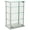 Silver, variant on Small Curio Cabinet, Free Standing Glass Display Shelf, Adjustable, Aluminum (Silver Base) (146ANTSV)