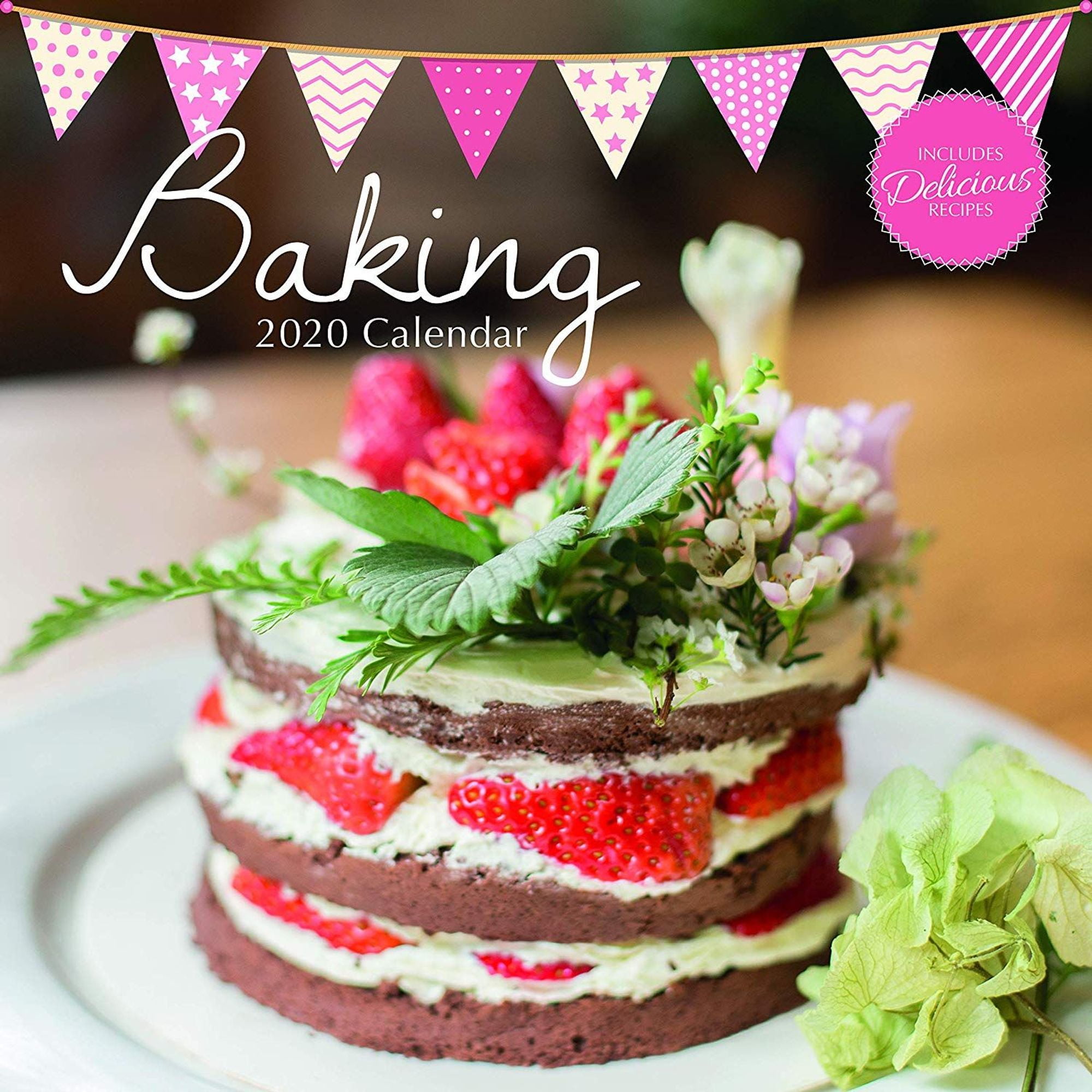2020 Wall Calendar 12" 16Month, Food and Dessert Baking Theme with