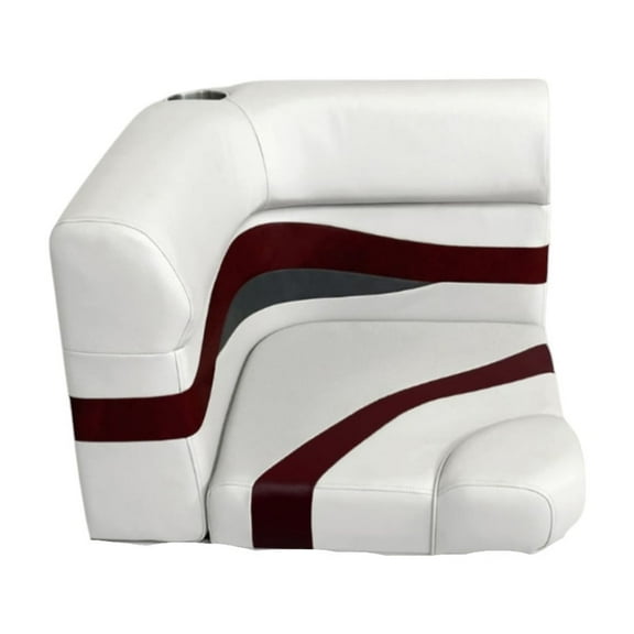 Horizon Manufacturing Elite Series Pontoon Radius Corner Cushion Set Only 3207-AAEC White/Red/Charcoal (Base Sold Separately 3011-AA)