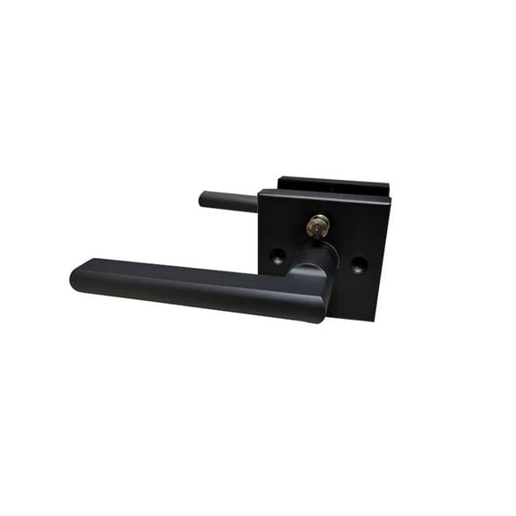 COLOSUS NDL802 Matte Black Modern Square Door Handle Lever Privacy Lock Reversible for Right & Left Sided Doors Heavy Duty for Bedroom and Bathroom