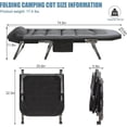 thumbnail image 2 of Gray 6-Position Adjustable Folding Camping Cot, Heavy Duty Lounge Chair with Pillow & Side Pocket, Waterproof Fabric, 450 lbs Capacity, 2 of 6