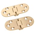 thumbnail image 2 of 2 Sets Folding Flip Top Hinge Rustproof Round Edge 180 Degree Brass Flap Hinge With Screws For Folding Table Sewing Machine 2.0mm/0.08in, 2 of 5
