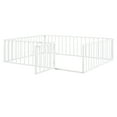 thumbnail image 6 of DreamBuck Queen Montessori Floor Bed with Safety Fence and Door, Metal Floor Bed Frame, Minimalist Versatile Floor Bed for Bedroom, Queen Bed Frame for Playroom, White, 6 of 9