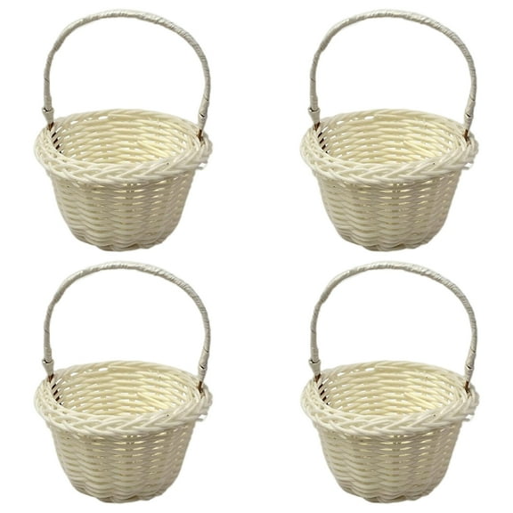 4x Handmade Rattan Basket Delicate Basket for Home Decoration and Wedding Flower