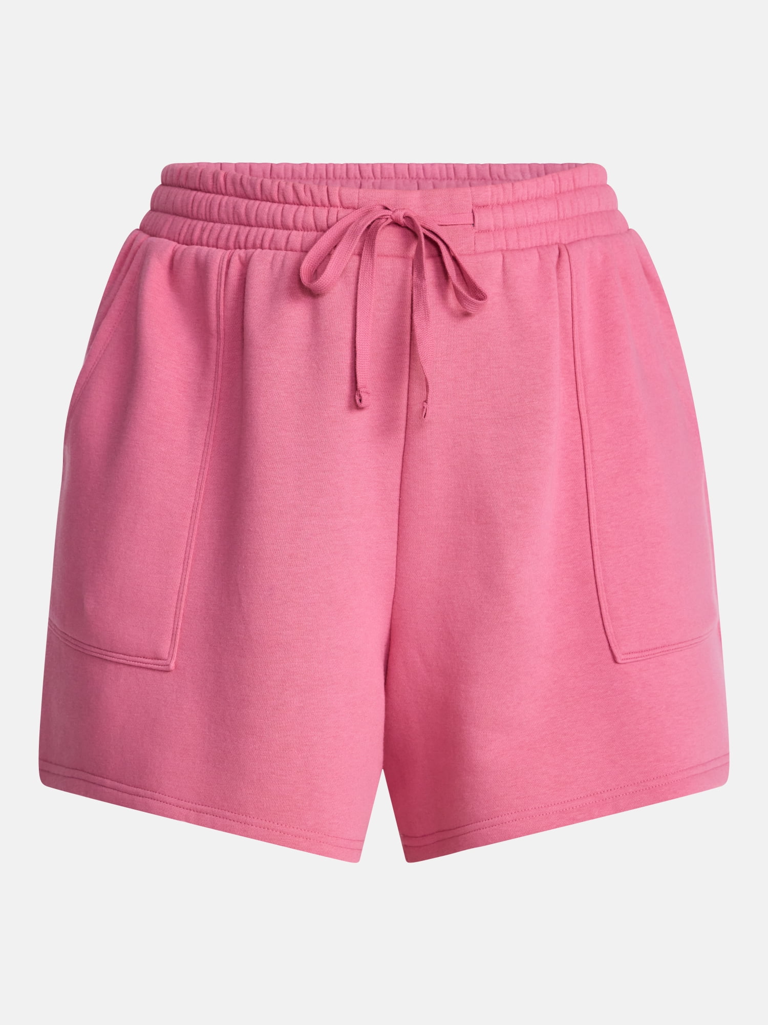 Terra & Sky Women's Plus Fleece Drawstring Shorts with Patch Pockets, Sizes 0X-5X