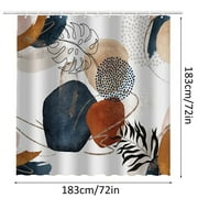 Dznils Abstract Shower Curtain, Boho Mid Century Modern Neutral Geometric Bathroom Curtain Decor with 12 Hooks, 72 x 72