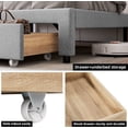 thumbnail image 4 of Bingirl Upholstered Queen Size Bed Frame with Storage Headboard, Drawers, Charging Station - Noise-Free, Easy Assembly, No Box Spring Needed, Light Grey, 4 of 6
